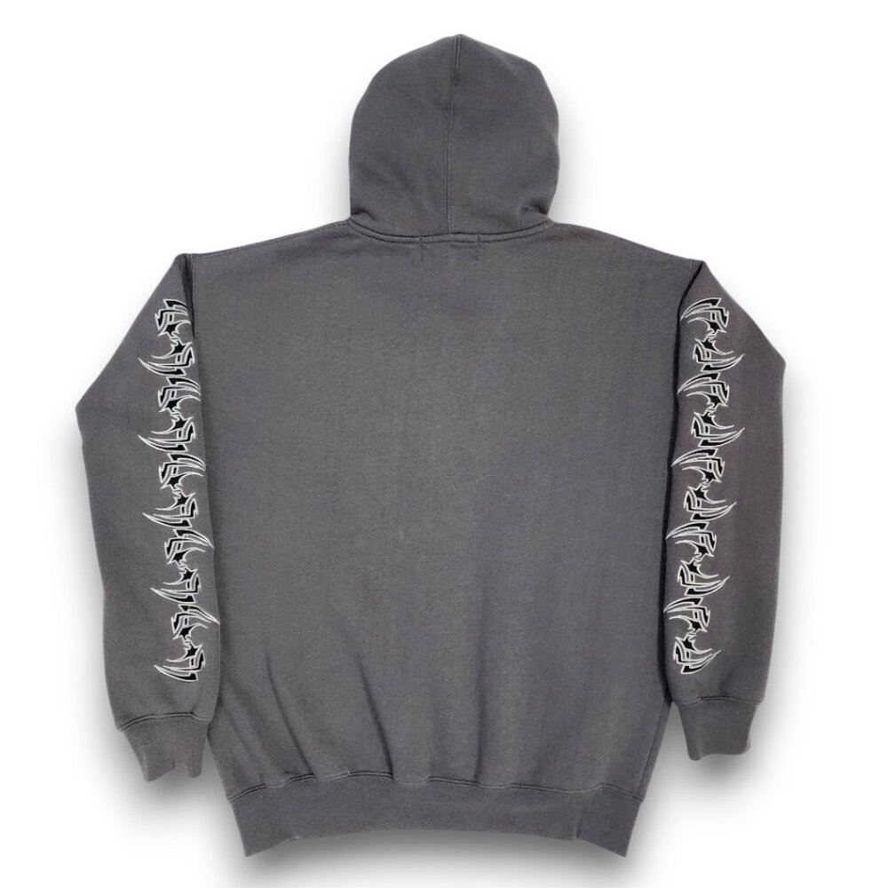 Sapphire Lounge Men's Large Gray Tribal Star Graphic Hoodie Y2k Streetwear - Picture 4 of 16